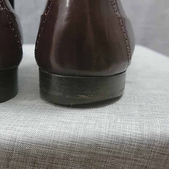 BALLY brown Italian leather tassel loafers slip-on Men's 10.5D (WIDE) - Picture 10 of 13